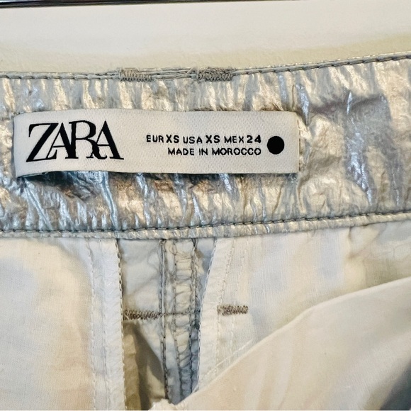Zara | Metallic Silver Parachute Cargo Pants - Picture 12 of 13